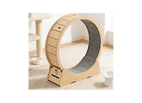 Zeus and Ruta 48 Inch Cat Exercise Wheel for Indoor Cats up to 28 lbs Carpeted Treadmill with Locking Mechanism