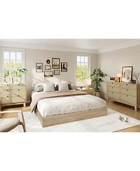 gaomon Wood Platform Bed Frame Sturdy Wooden Bed Slat Support No Box Spring Minimalist Floor-Standing Easy Assembly Burlywood