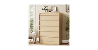 gaomon Arched 5 Drawer Dresser for Bedroom, 45in Tall Wooden 5 Chest of Drawers with Curved Profile Design