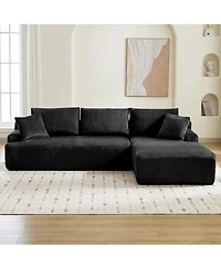 gaomon 106" Modular Sectional Sofa, L-Shaped Corduroy Couch with Chaise, No Assembly