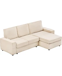 gaomon L-Shaped Modular Sectional Sofa, Deep Seat Corduroy Couch with Chaise, Convertible Sleeper Sofa