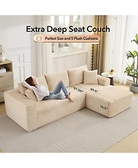 gaomon 108" Cloud Sectional Sofa, L-Shaped Couch with Deep Seat
