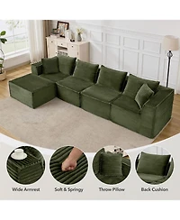 gaomon 137" Cloud Sectional Sofa, L-Shaped Modular Couch with Chaise, Memory Foam