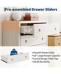 gaomon Modern 5 Drawer Wooden Dresser Storage Chest