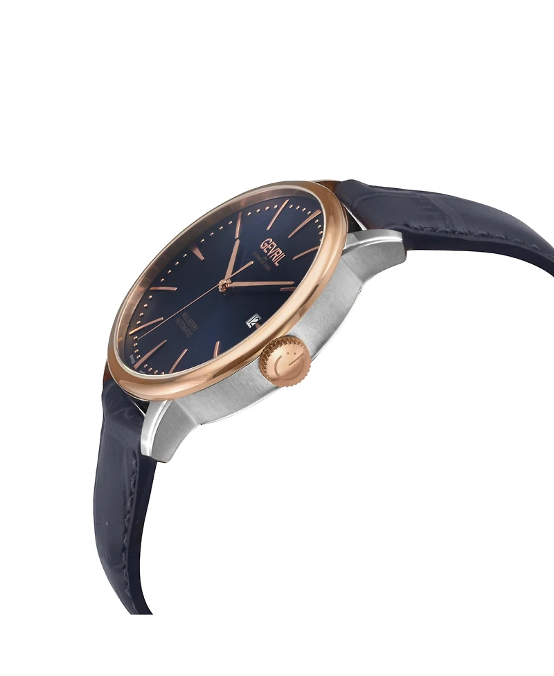 Gevril Men's Mulberry Swiss Automatic Leather Strap Watch