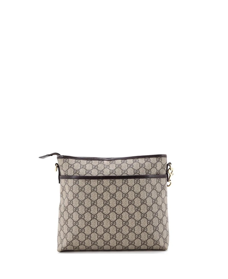 Pre-Owned Gucci Medium Zip Top Messenger Bag Gg Coated Canvas