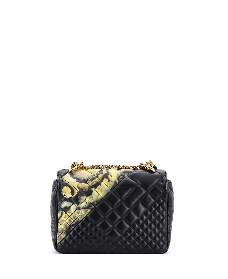 Pre-Owned Versace Medium Medusa Padlock Icon Flap Bag Quilted Leather