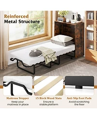 Gouun Cot Size Foldable Murphy Bed Cabinet with Lockable Wheels