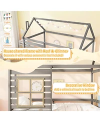 Gouun Kids House Bed Frame with Safety Rails