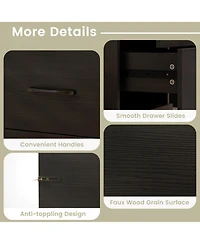 Gouun Makeup Vanity Desk and Stool Set with Led Lighted Mirror and Charging Station