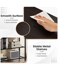 Gouun 39.5 in Narrow Entryway Console Table with 2 Drawers and Metal Shelves