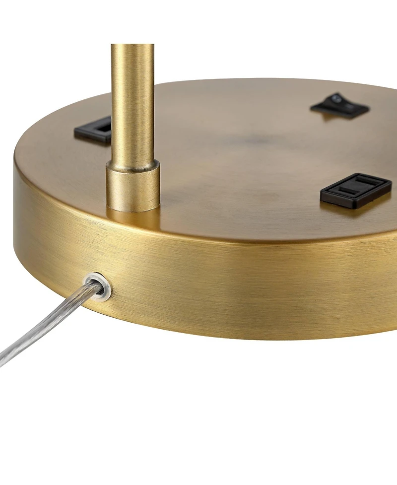 360 Lighting Colby 21" High Small Modern Desk Lamps Set of 2 Usb Port Ac Power Outlet Finish Metal Charging