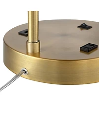 360 Lighting Colby 21" High Small Modern Desk Lamps Set of 2 Usb Port Ac Power Outlet Finish Metal Charging