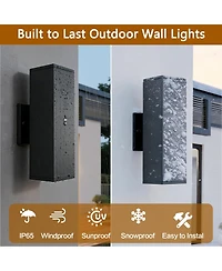 Busdays 2-Pack Dusk to Dawn Outdoor Wall Sconce, Square Sensor Light for Porch Patio Garage