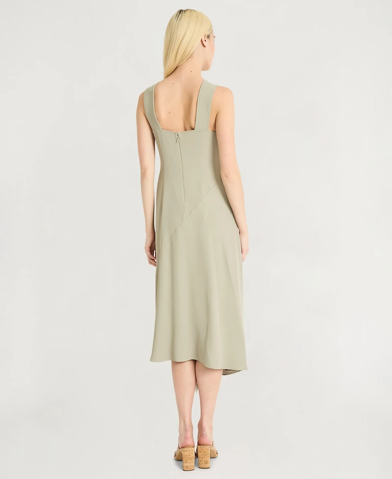 Luxely Women's Square Neck Midi Dress