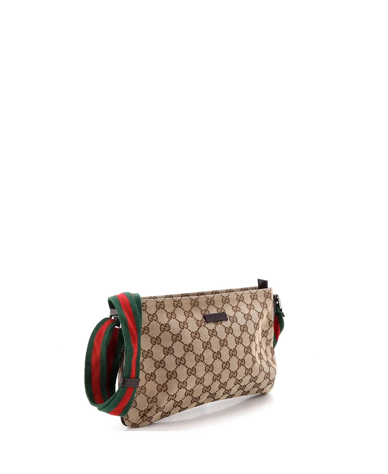 Pre-Owned Gucci Small Web Strap Messenger Bag Gg Canvas