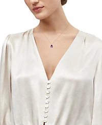 Macy's Amethyst (1-1/2 ct. t.w.) & Diamond Accent Drop Pendant Necklace 14k Yellow Gold (Also Available Multi-Stones)