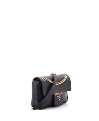 Pre-Owned Prada Small Pattina Flap Shoulder Bag Saffiano Leather
