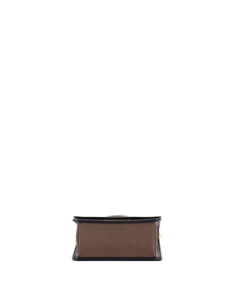 Pre-Owned Fendi Small Kan I F Shoulder Bag Leather with Zucca Embossed Detail