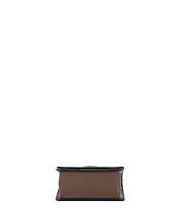 Pre-Owned Fendi Small Kan I F Shoulder Bag Leather with Zucca Embossed Detail