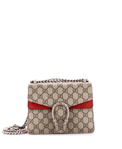 Pre-Owned Gucci Mini Dionysus Bag Gg Coated Canvas