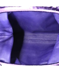 Pre-Owned Bottega Veneta Mini The Pouch Crinkled Metallic Leather