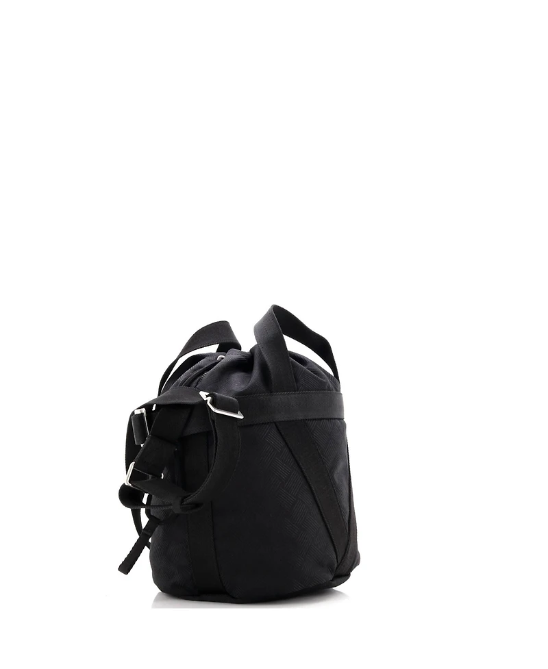 Pre-Owned Bottega Veneta Small Convertible Drawstring Bucket Bag Intrecciato Effect Jacquard