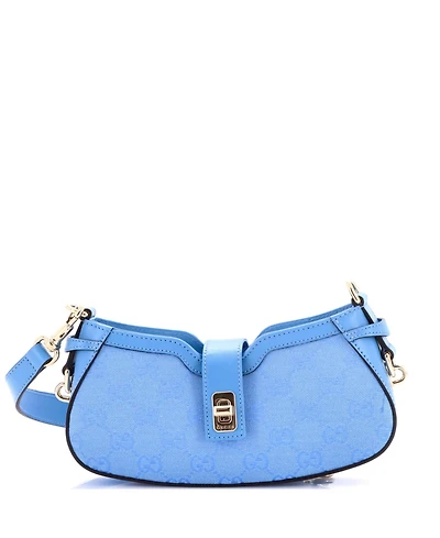 Pre-Owned Gucci Mini Moon Side Shoulder Bag Gg Canvas