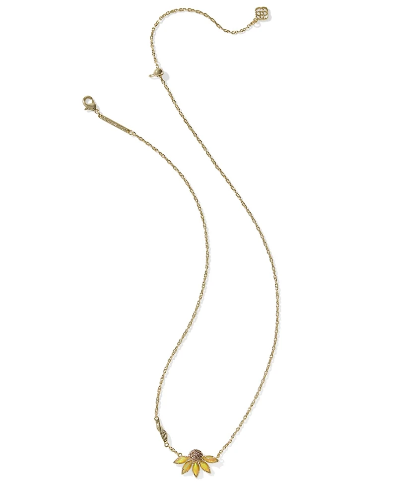 Kendra Scott Anya Cubic Zirconia and Crystal Flower Short Pendant Necklace