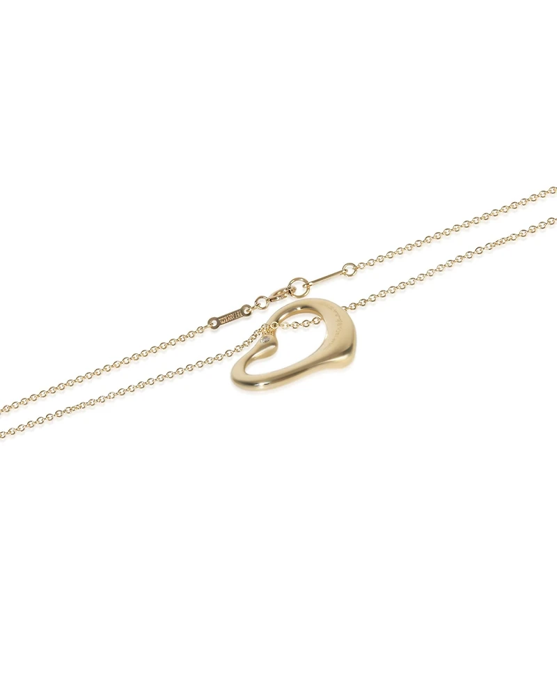 Pre-Owned Tiffany & Co Yellow Gold Diamond Elsa Peretti Open Heart Pendant