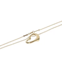 Pre-Owned Tiffany & Co Yellow Gold Diamond Elsa Peretti Open Heart Pendant