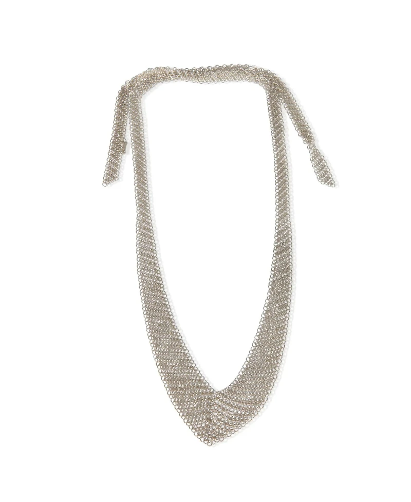 Pre-Owned Tiffany & Co Sterling Silver Elsa Peretti Mesh Bib Necklace