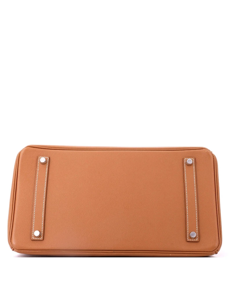 Pre-Owned HERMES Birkin 35 Handbag Brown Epsom with Palladium Hardware