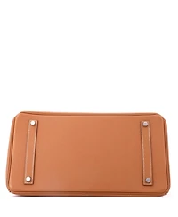 Pre-Owned HERMES Birkin 35 Handbag Brown Epsom with Palladium Hardware