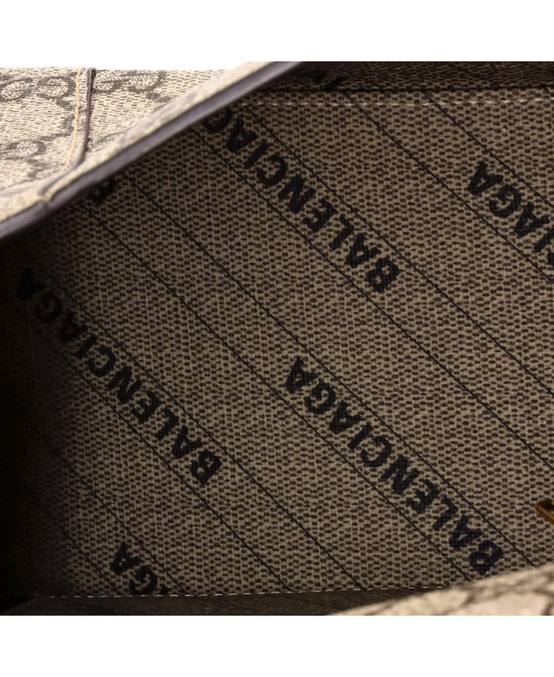 Pre-Owned Gucci Small x Balenciaga The Hacker Project Hourglass Top Handle Bag Gg Coated Canvas