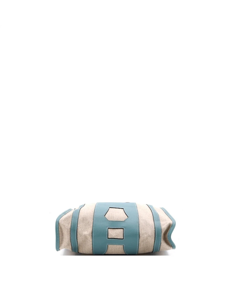 Pre-Owned HERMES Pm Petit H Bell Tote Toile and Leather