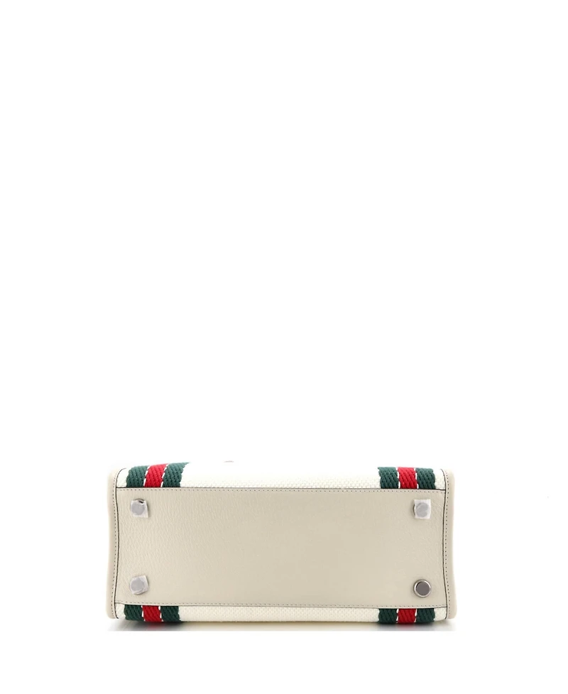 Pre-Owned Gucci Medium Interlocking G Web Tote Embroidered Canvas