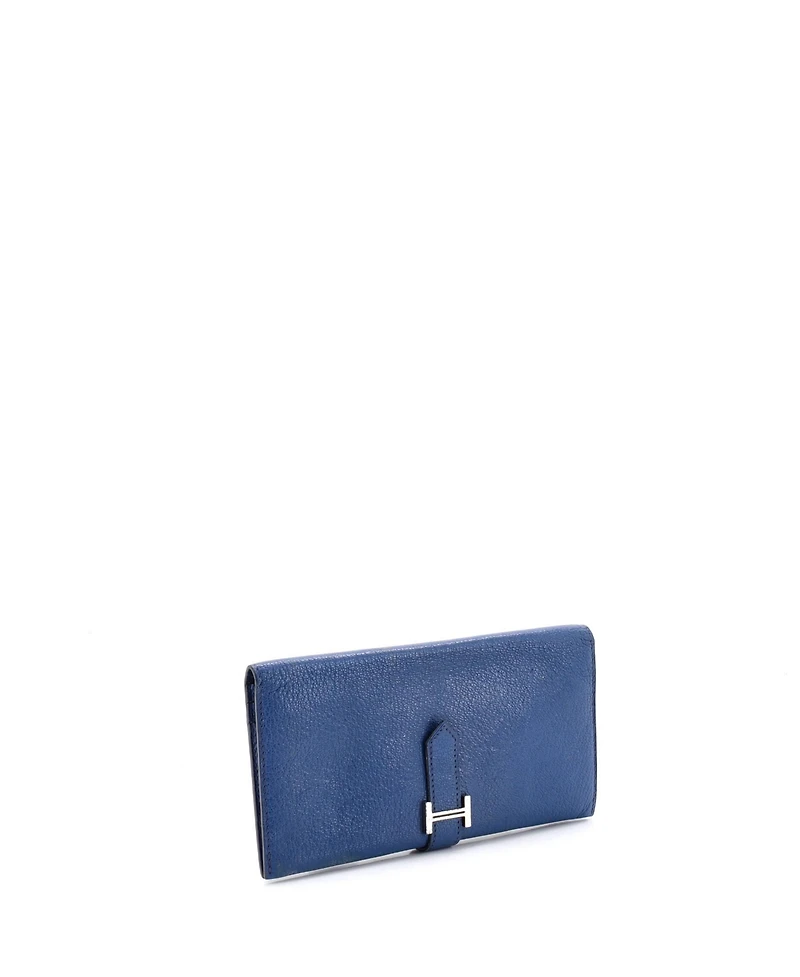 Pre-Owned Hermes Long Bearn Wallet Chevre Mysore