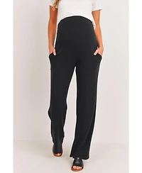 Hello Miz Maternity Over-the-Belly Wide Leg Lounge Pants