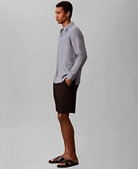 Calvin Klein Men's Yarn-Dyed Pinstripe Linen Classic Shirt