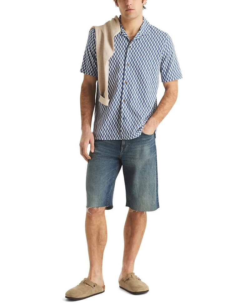 Nautica Men's Short-Sleeve Jacquard Print Shirt