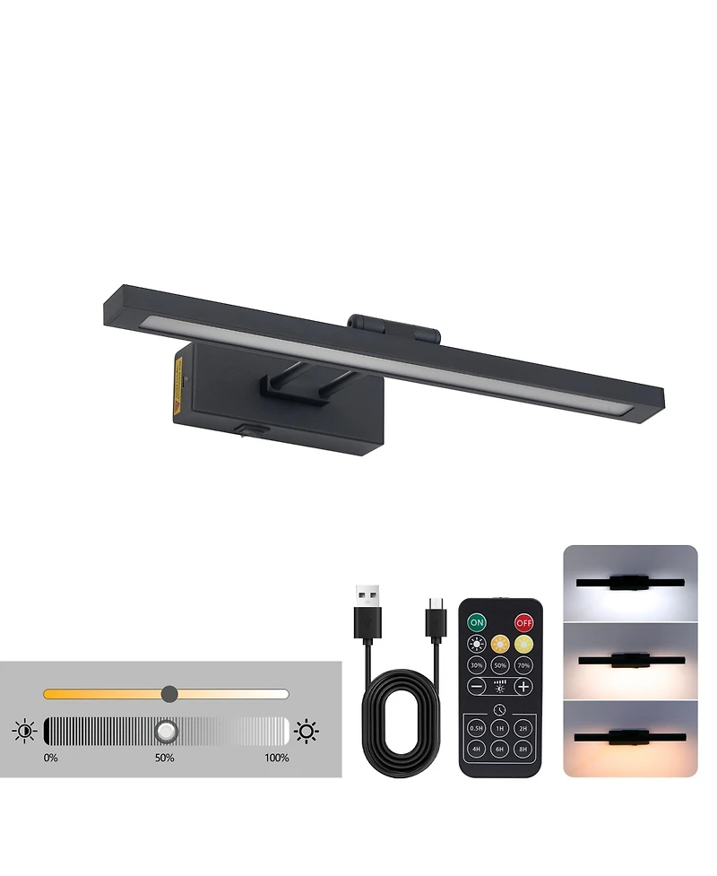 Busdays 16in Rechargeable Battery Picture Light with Remote, Dimmable Led Art Wall Sconce