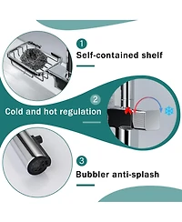 Busdays Wall Mount Folding Kitchen Pot Filler Faucet