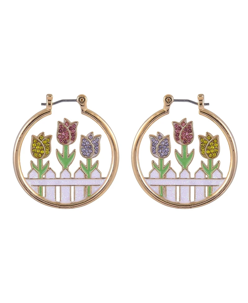 Hallmark Tulip Theme Hoop Earrings