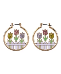 Hallmark Tulip Theme Hoop Earrings