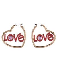 Hallmark Heart Shaped Hoop Earrings Brass Material
