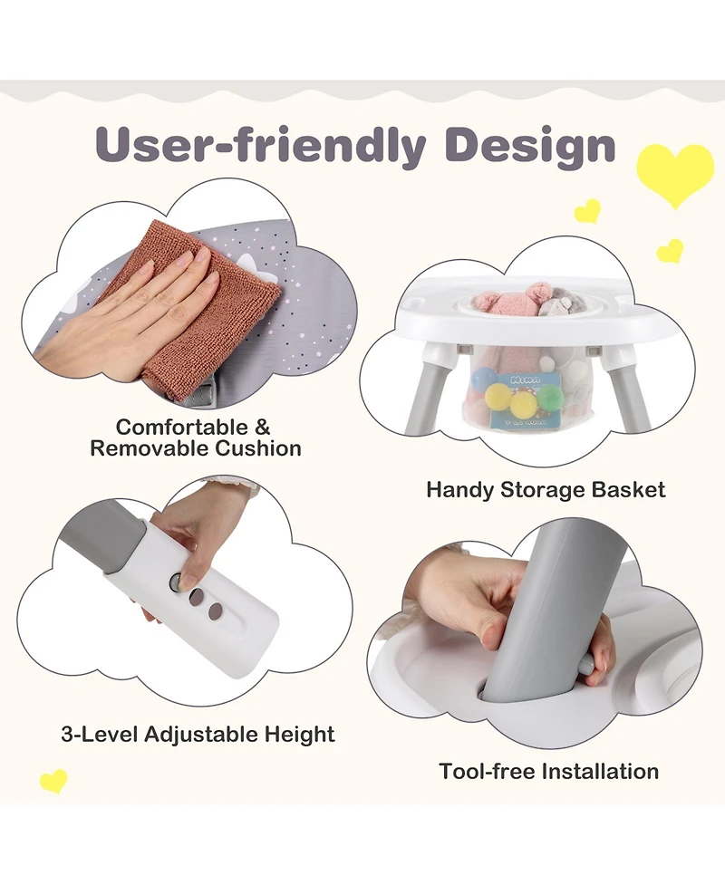 Sugift 16 in 1 Baby High Chair with Activity Center and Booster