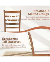 Sugift Modern Upholstered Wooden Dining Chairs Set of Two