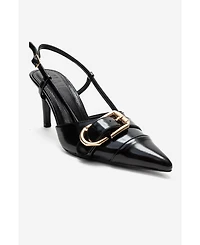 Prologue Shoes women's Noen Buckle Pointed Toe Stiletto Pump