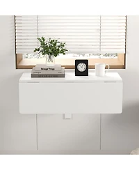Sugift 31.5 x 23.5 Inch Wall Mounted Folding Table for Small Spaces